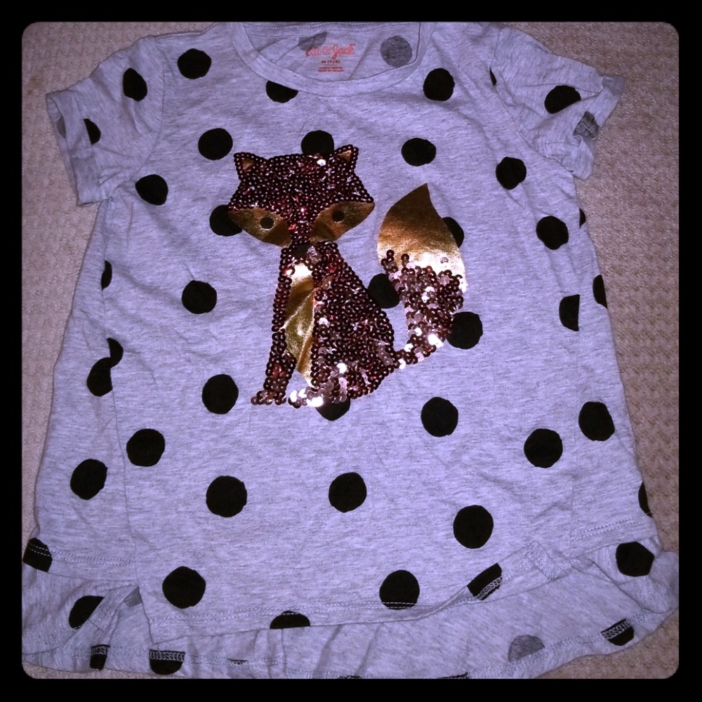Cute girls cat and jack fox shirt size 7/8